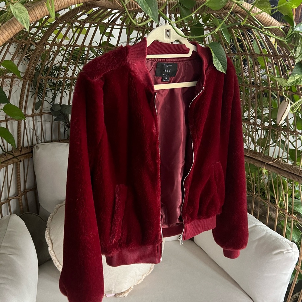 IRIS Faux Fur Bomber Jacket